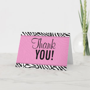 pinkzebra, danken, SIE! Dankeskarte