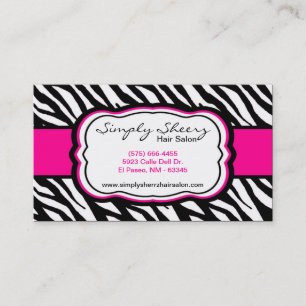 Pinkzebra-Druck-Friseursalon-Visitenkarte Visitenkarte
