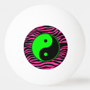 PINKzebra-GRÜN YIN-YANG Tischtennisball