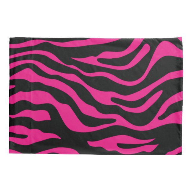 Pinkzebra-Streifen-Tierdruck Kissenbezug (Rückseite)