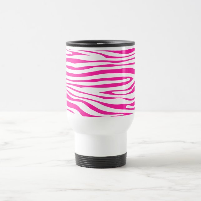 PinkZebrastreifen-Muster-Tierdruck Reisebecher (Mittel)