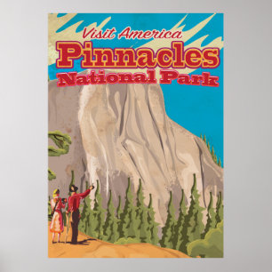 Pinnacles National Park Vintage-Reiseplakat. Poster