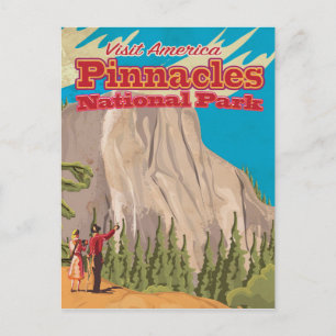 Pinnacles National Park Vintage Travel Poster. Postkarte