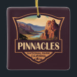 Pinnacles Nationalpark California Keramikornament<br><div class="desc">Pinnacles Vektorgrafik Design. Der Park ist ein amerikanischer Nationalpark,  der eine bergige Gegend östlich des Salinatals in Zentralkalifornien schützt.</div>
