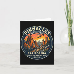Pinnacles Nationalpark Kalifornien Retro-Wandern Karte