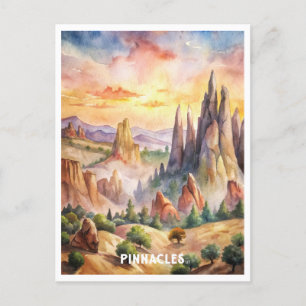 Pinnacles Nationalpark Watercolor Malereien Postkarte