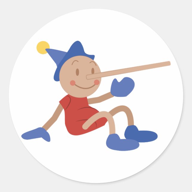 Pinocchio Runder Aufkleber (Vorderseite)