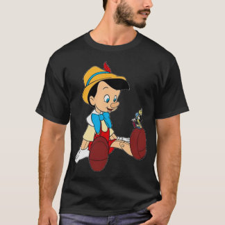 Pinochio und der Cricket Blue Sticker T-Shirt
