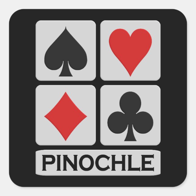 Pinochle-Aufkleber Quadratischer Aufkleber (Vorderseite)
