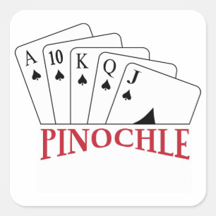 Pinochle Cards Quadratischer Aufkleber