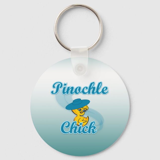 Pinochle Chick Schlüsselanhänger (Vorderseite)
