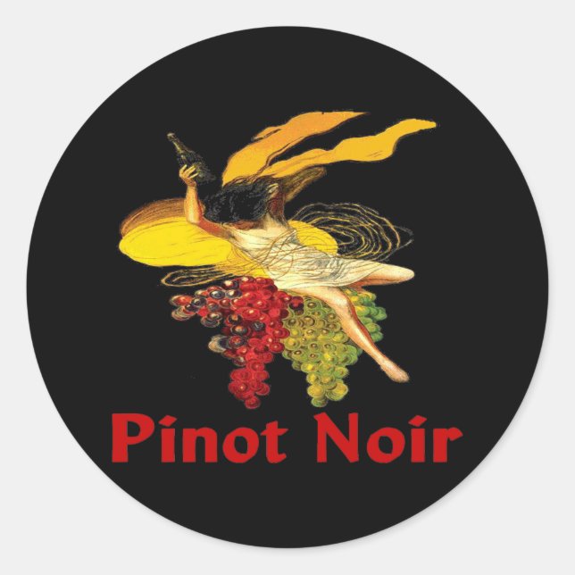 Pinot Noir Runder Aufkleber (Vorderseite)