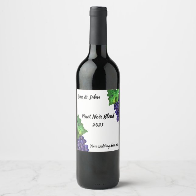 Pinot Noir Traupes Weinkarte Weinetikett (Vorderseite)