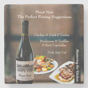 Pinot Noir Weinbegleitung/Die Küche meistern Steinuntersetzer
