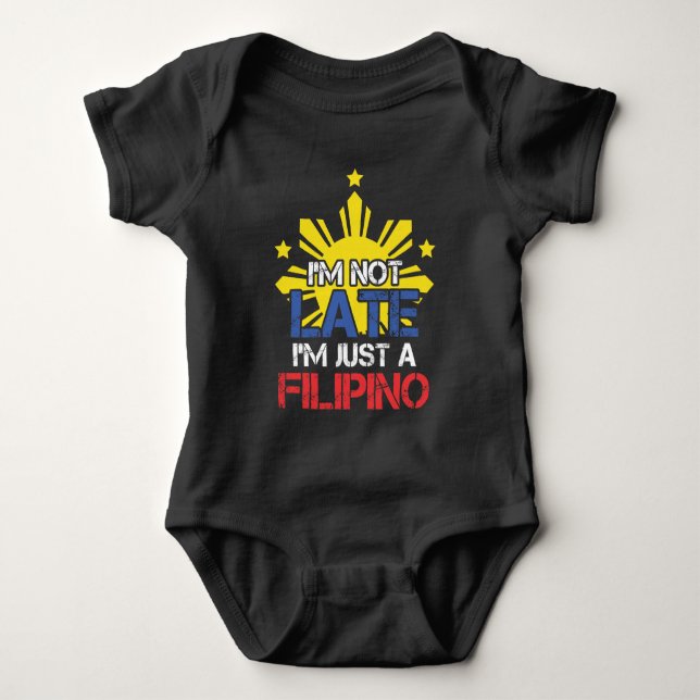 Pinoy Pinoy Punctuality Philippinen Baby Strampler (Vorderseite)