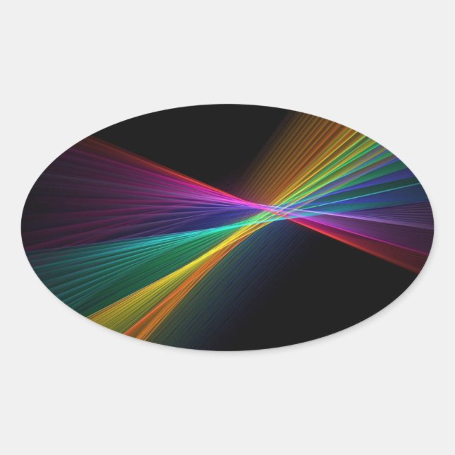 Pinpoint Rainbow Gay Pride LGBT Oval Sticker (Vorderseite)