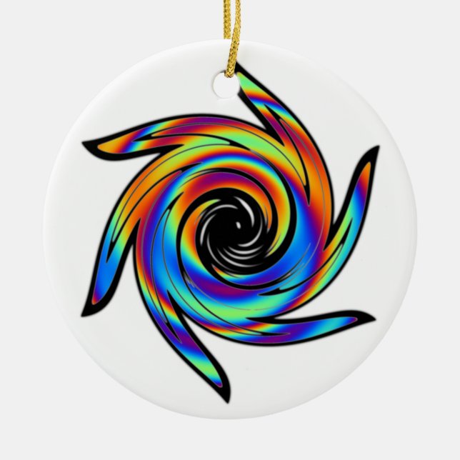 Pinrad des Lebens Keramik Ornament (Vorne)