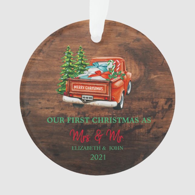 Pins de Camion Rouge Nos premiers bois de Noël (devant)