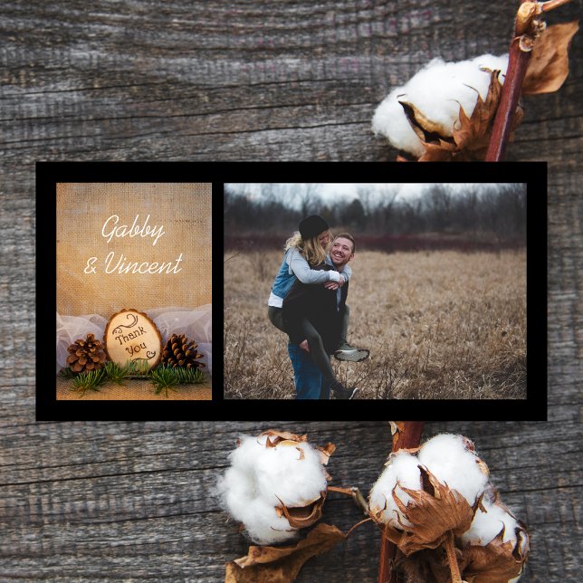 Pins rustiques Merci Mariage de bois (Créateur téléchargé)