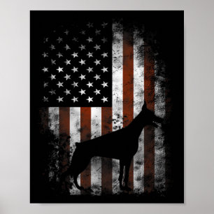 Pinscher American Flag Patriotische Geschenke Poster