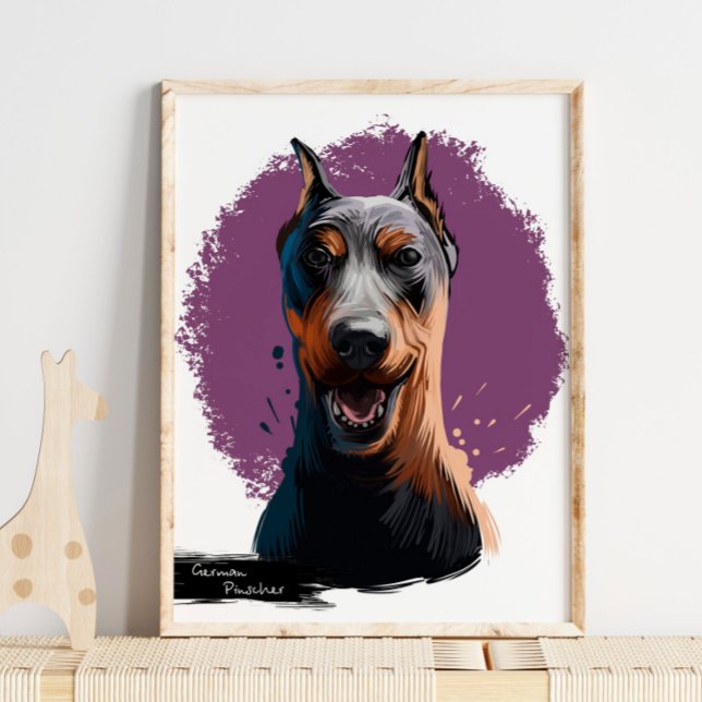 Pinscher Dog Portrait | Hundewand P Poster (Von Creator hochgeladen)