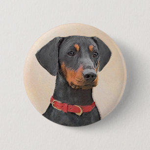 Pinscher Malerei Original Tierart Button