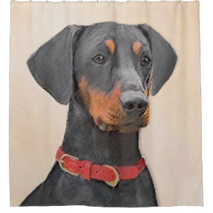 Pinscher Malerei Original Tierart Duschvorhang