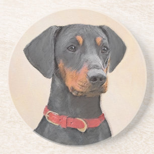 Pinscher Malerei Original Tierart Getränkeuntersetzer