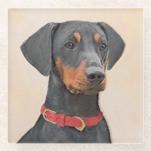 Pinscher Malerei Original Tierart Glasuntersetzer