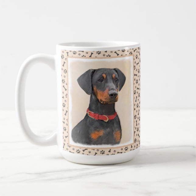 Pinscher Malerei Original Tierart Kaffeetasse (Links)