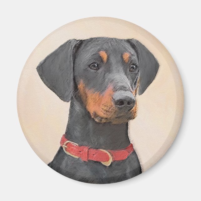 Pinscher Malerei Original Tierart Magnet (Vorne)