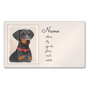 Pinscher Malerei Original Tierart Magnetische Visitenkarte