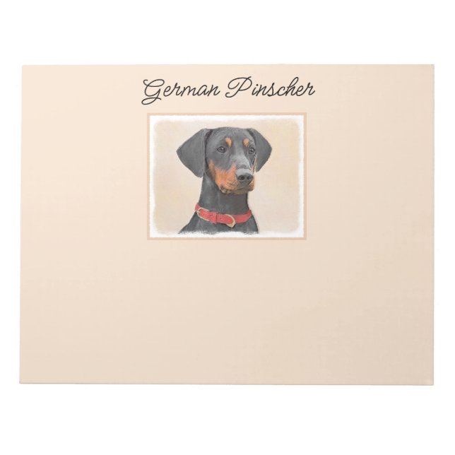 Pinscher Malerei Original Tierart Notizblock (Vorderseite)