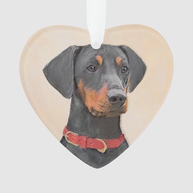 Pinscher Malerei Original Tierart Ornament (Vorderseite)