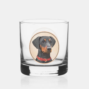 Pinscher Malerei Original Tierart Whiskyglas