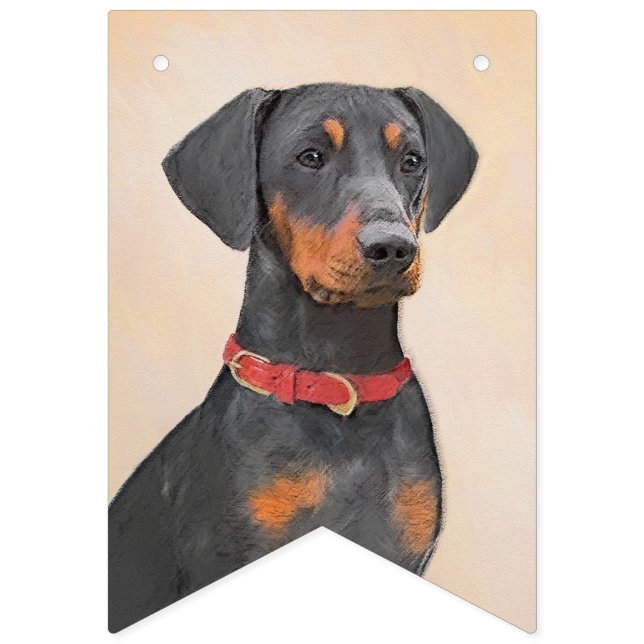 Pinscher Malerei Original Tierart Wimpelkette (Erste Fahne)