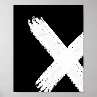 Pinsel Abstrakt drucken 1 - invertiert Poster