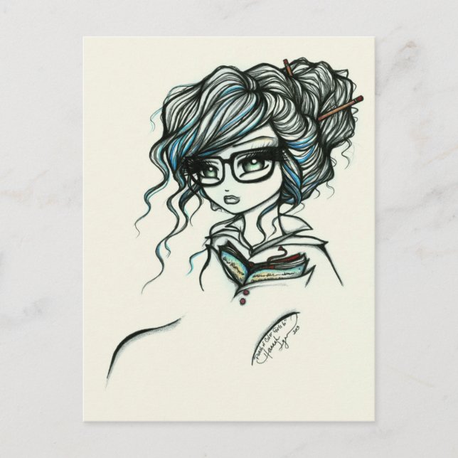 Pinsel Colour Girls Book Fantasy Art Postkarte (Vorderseite)