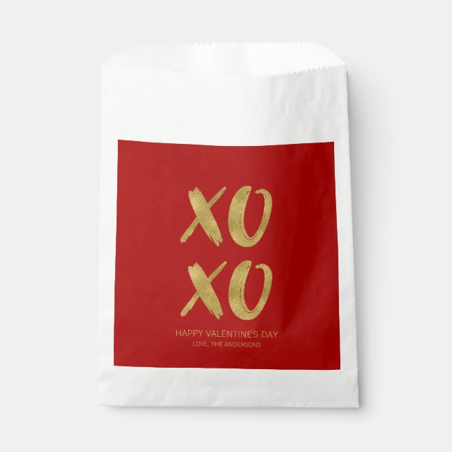 Pinsel Gold Foil XOXO Valentine Fvor Beutel Geschenktütchen (Vorderseite)