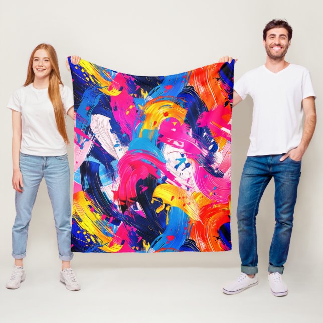 Pinsel-Motiv Fleecedecke (Beispiel)