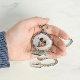 Pinsel Romantisches Paar Personalisierte Foto-Tasc Taschenuhr