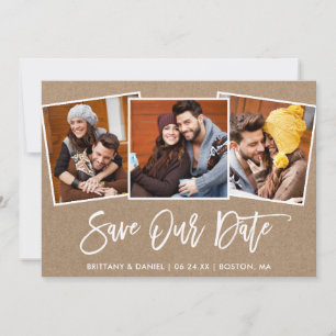 Pinsel Schrift 3 Foto Rettet unser Date Kraft Kart Save The Date