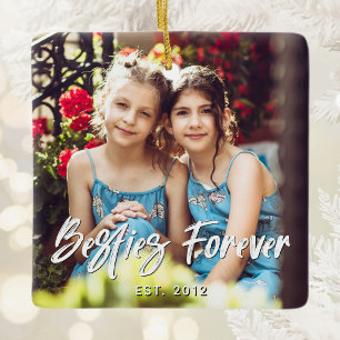 Pinsel Schrift Besties Forever Foto Keramikornament