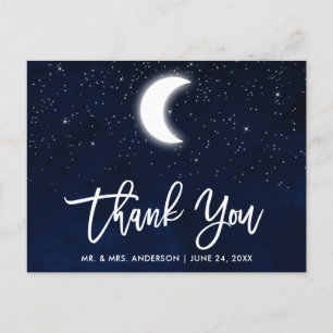 Pinsel Schrift Celestiale Hochzeits Dankeschön Postkarte