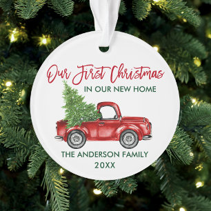 Pinsel Schrift Erstes Weihnachten Neues Zuhause La Ornament