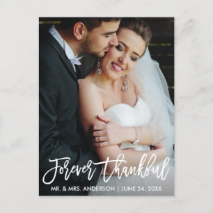 Pinsel Schrift Forever Dankbar Hochzeitsfoto Moder Postkarte