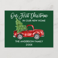 Pinsel Schrift Grün Erstes Weihnachten Neues Zuhau