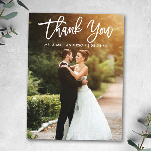 Pinsel Schrift Hochzeit Braut Bräutigam Foto Postkarte