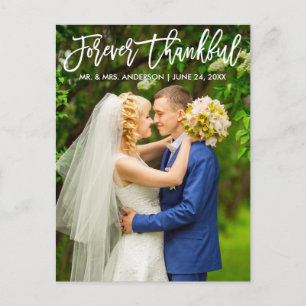 Pinsel Schrift Modern Für Immer Dankbar Hochzeitsf Postkarte
