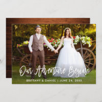 Pinsel Script Wood Unser Abenteuer beginnt Karte